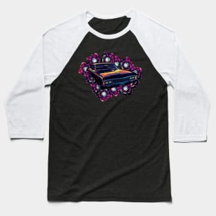 SPN Flowers Purple Impala Baseball T-Shirt